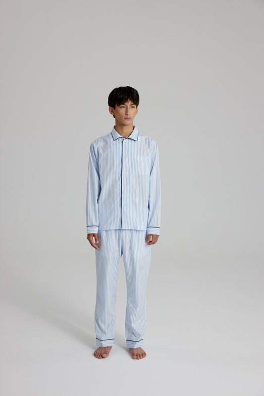 MAESTRO PYJAMA SET: LIGHT BLUE STRIPES