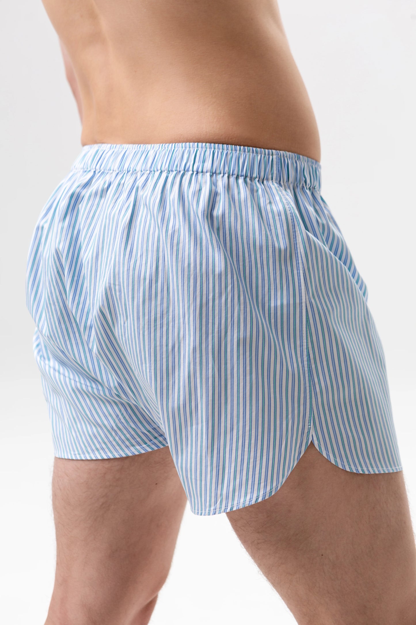 GIGI BOXER SHORTS: BLUE & TEAL STRIPES