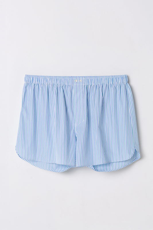 GIGI BOXER SHORTS: BLUE & TEAL STRIPES