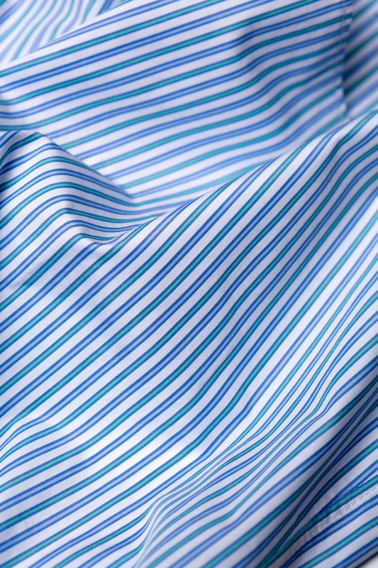 GIGI BOXER SHORTS: BLUE & TEAL STRIPES