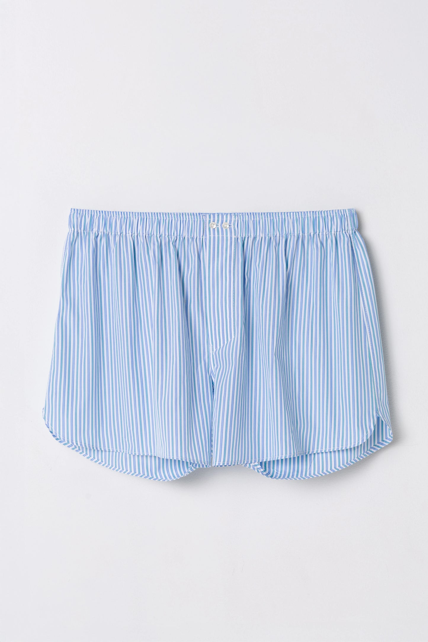GIGI BOXER SHORTS: BLUE & TEAL STRIPES